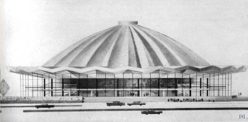 Здание Цирка на Вернадском проспекте в Москве, 1971 год.